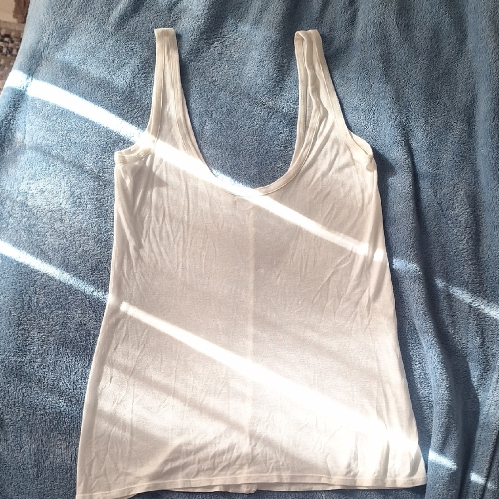The Row White Scoop Neck Tank Top